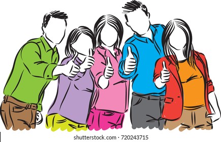 Group Positive People Vector Illustration Stock Vector (Royalty Free ...