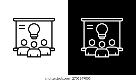 Group Presentation White Icon Set Design