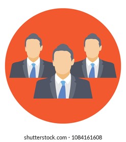 
A group of professional businessman concept flat vector icon
