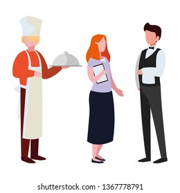 group of professional workers characters