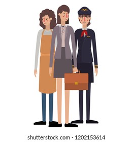 group of professionals avatar character