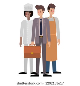 group of professionals avatar character