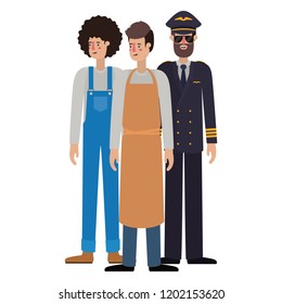 group of professionals avatar character