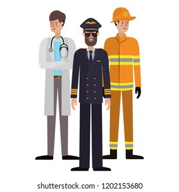 group of professionals avatar character