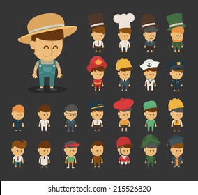 Group of professions cartoon characters , eps10 vector format