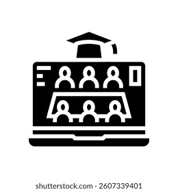 group project education platform glyph icon vector. group project education platform sign. isolated symbol illustration