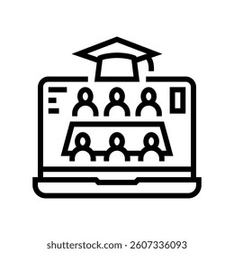 group project education platform line icon vector. group project education platform sign. isolated contour symbol black illustration