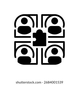 Group Project Icon Vector Illustration with Solid or Glyph Style