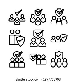 group protection icon or logo isolated sign symbol vector illustration - Collection of high quality black style vector icons
