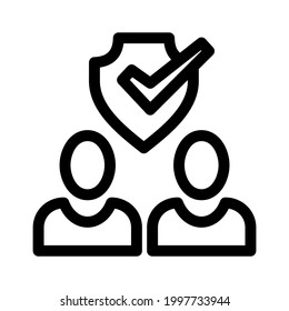group protection icon or logo isolated sign symbol vector illustration - high quality black style vector icons
