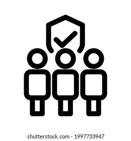group protection icon or logo isolated sign symbol vector illustration - high quality black style vector icons
