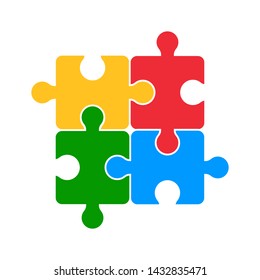 Vector Illustration Puzzle Pieces Stock Vector (Royalty Free ...