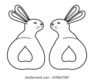 group of rabbits animals playing cartoons ,vector illustration graphic design.