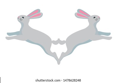 group of rabbits animals playing cartoons ,vector illustration graphic design.