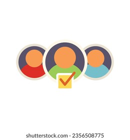 Group rate review icon flat vector. Customer trust. Online quality isolated
