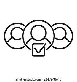 Group rate review icon outline vector. Customer trust. Online quality