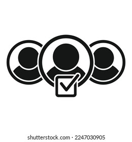 Icono de revisión de tarifas de grupo vector simple. Confianza en el cliente. Calidad en línea
