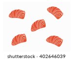 a group of raw salmon slide background vector