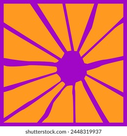 A group of rays, isolated on purple background (backdrop). Vector illustration.