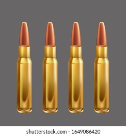 group of realistic rifle bullets