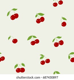 Group of red cherrys on grey background