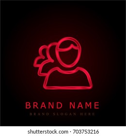 Group red chromium metallic logo