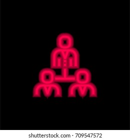 Group red glowing neon ui ux icon. Glowing sign logo vector
