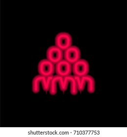 Group red glowing neon ui ux icon. Glowing sign logo vector