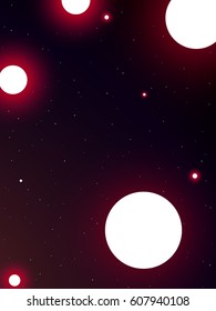 group of red sphere in universe background