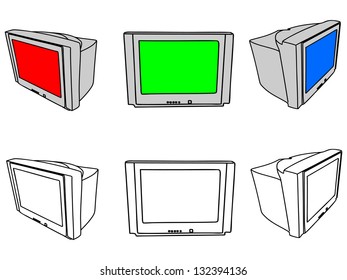 group of retro tv