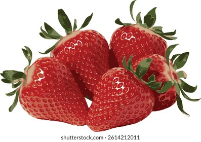 a group of ripe strawberries