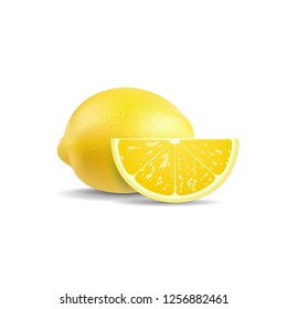 Group of ripe vector yellow lemon
