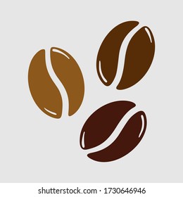 Group of roasted coffee beans, caffeine symbol. Hand drawn graphic vector illustration isolated on white background.