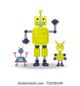 Group of robot cartoon design