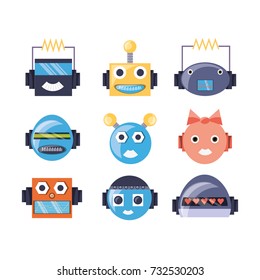 Group of robot cartoon design