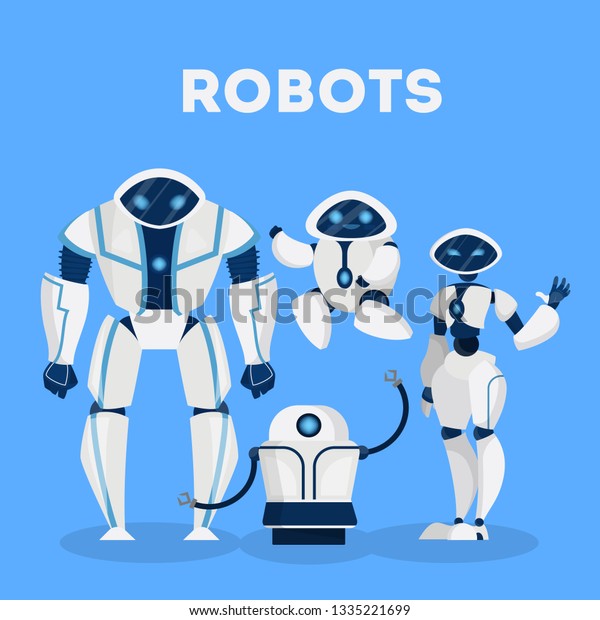 Image Vectorielle De Stock De Group Robot Character Design Artificial Inteligence