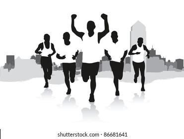 a group of runners