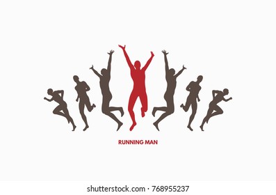 A group of runners. Design for sport and business. Sport concept. Vector illustration.