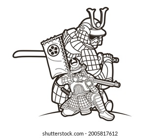 Group Samurai Japanese Warrior Ronin Weapons Stock Vector (Royalty Free ...