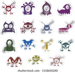 Group of scary halloween icons