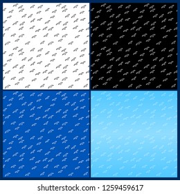 Group of seamless patterns with flying birds on different backgrounds