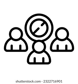 Group self isolation icon outline vector. Home quarantine. Corona virus