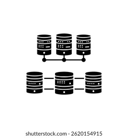 Group of Servers with Glowing Connection Lines Between Them