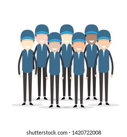group of service crew vector illustration 