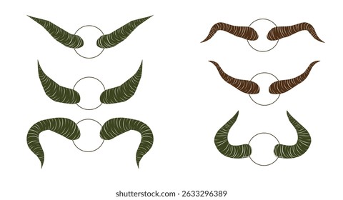 group set of horn illustration design