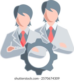 Group settings Icon - Flat Color Style - Social Anxiety Theme