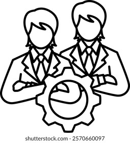 Group settings Icon - Line Style - Social Anxiety Theme