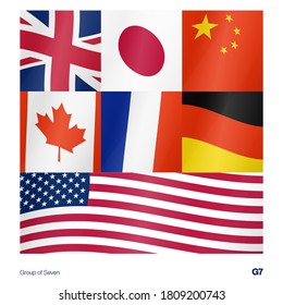 Group of Seven G7 Flags Canada France Germany Italy Japan the United Kingdom and the United States