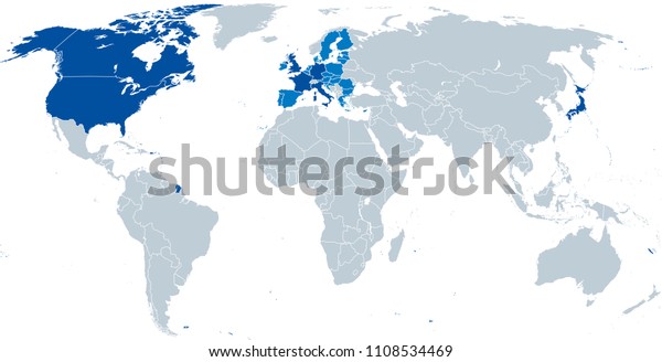 Group Seven Map Worlds Largest Advanced Stock Vector (Royalty Free ...