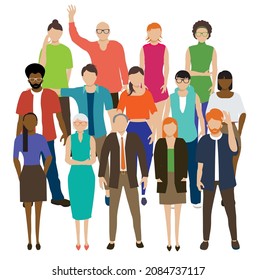 GROUP OF SEVERAL PEOPLE FROM A WORKING GROUP THAT IS INTEGRATED BY MEN AND WOMEN OF DIFFERENT ORIGINS